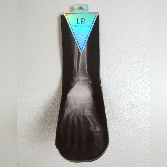 Living Royal Unisex X Ray Crew Sock Black Halloween - Picture 2 of 6